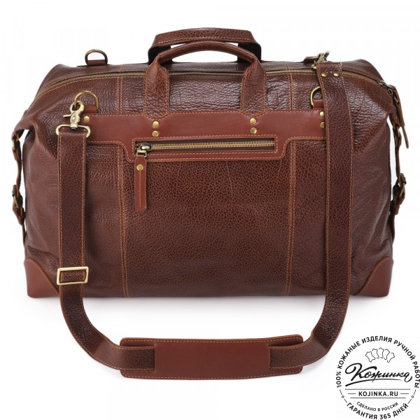 Кожаная дорожная сумка "Мегаполис" (фактура коричневая). фото 1